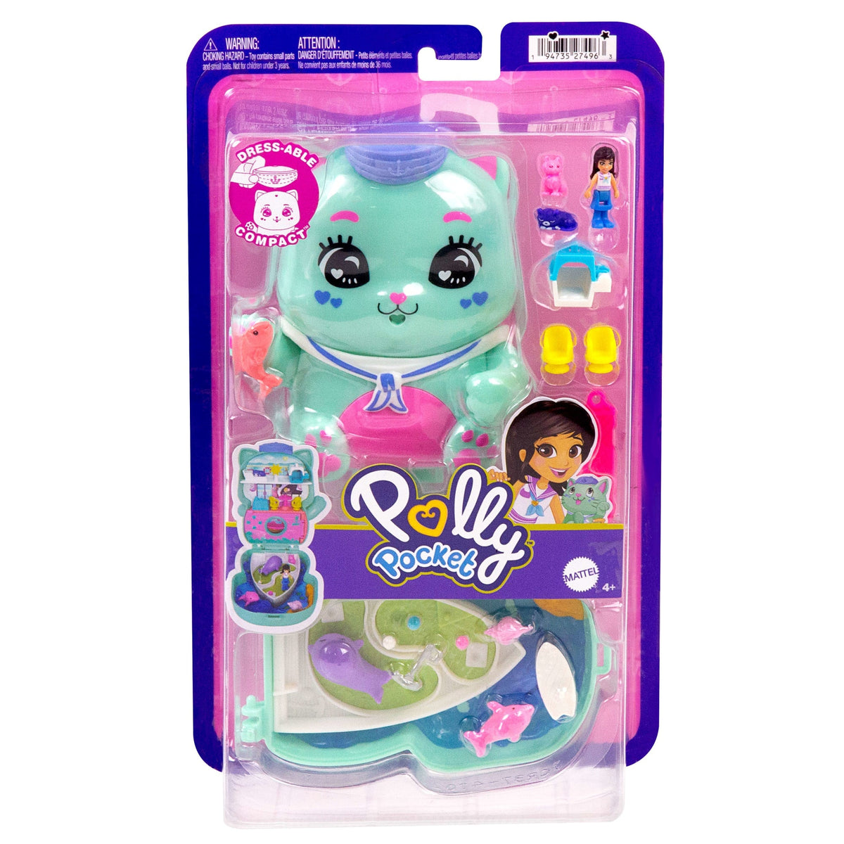 Polly Pocket Coffret Chat Mousaillon, Micro-Poupée, Chats, Access.