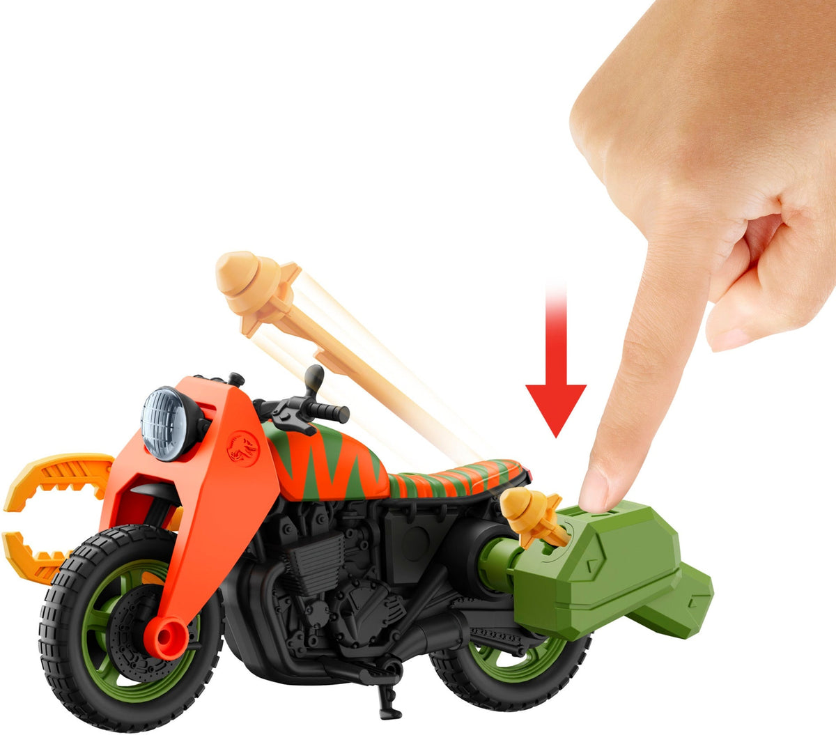Jurassic Park ’93 Classic Dennis Nedry Action Figure, Motorcycle & Dinosaur Toy Set, 3.75-in Scale