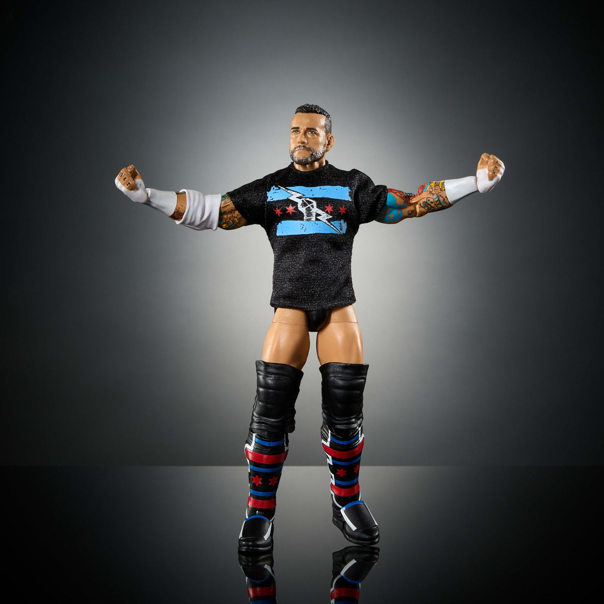 WWE Figura de Acción Elite Cm Punk negro