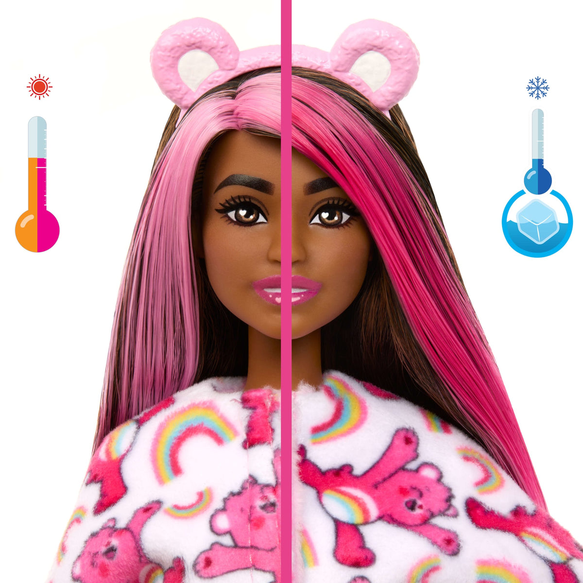 Barbie Cutie Reveal Care Bears Poupée et Acc. Costume Gailourson