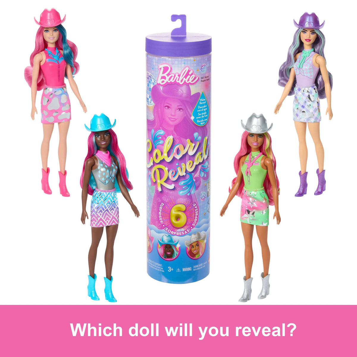 Barbie Color Reveal Disco Star Series Fashion Doll & Accessories With 6 Surprises