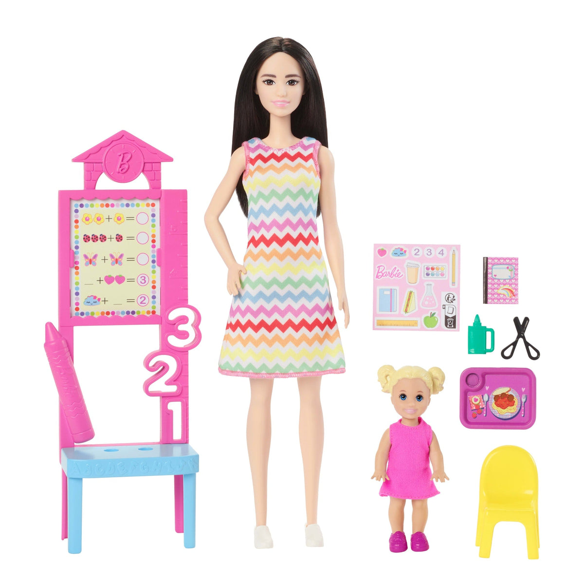 Barbie  Poupée  enseignante, Blonde, Tout-Petit et Accessoires