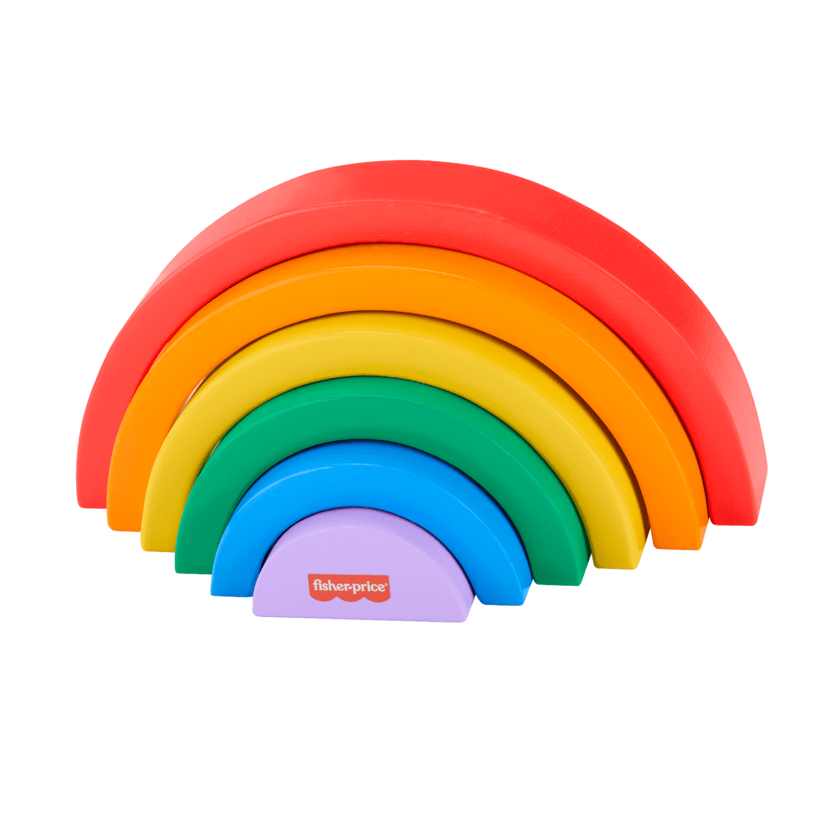 Fisher-Price  Arc-en-Ciel à Empiler en Bois, 6Éléments en Bois