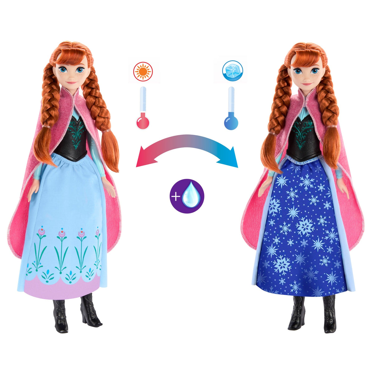Disney Frozen Magical Skirt Anna Fashion Doll With Color-Change Skirt, inspired By Disney Movie